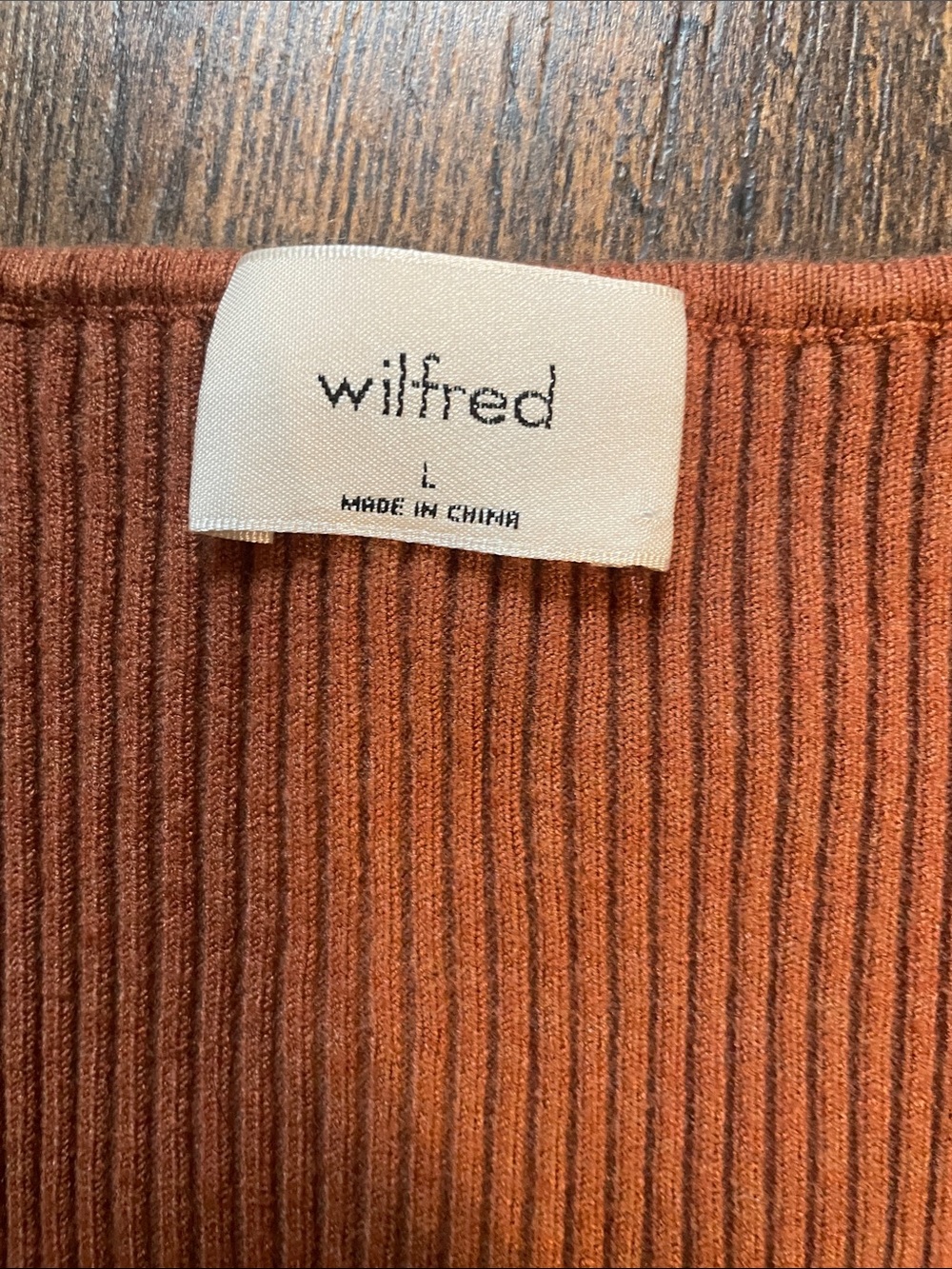 Wilfred Rust Ribbed Button-Front Cardigan Vest - Picture 2 of 2